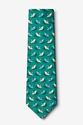 Origami Crane Green Extra Long Tie Photo (1)