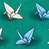 Green Microfiber Origami Crane Tie