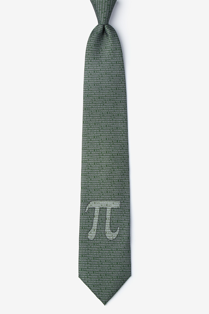 Pi to the 50th Decimal Green Extra Long Tie Photo (0)