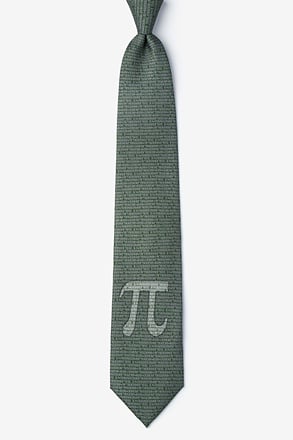 _Pi to the 50th Decimal Green Extra Long Tie_