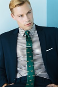 Prowling Foxes Green Skinny Tie Photo (3)