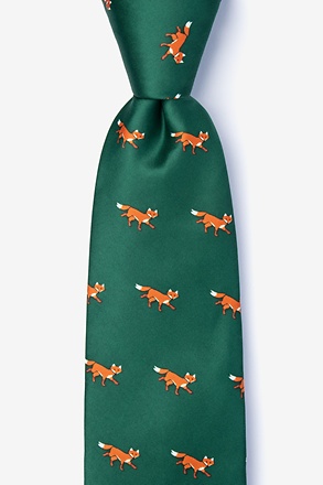 _Sneaky Foxes Green Tie_