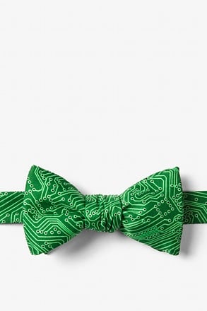 The Circuit Board Green Self-Tie Bow Tie