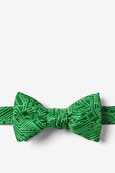 Green Microfiber The Circuit Board Self-Tie Bow Tie