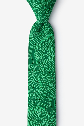 The Circuit Board Green Skinny Tie