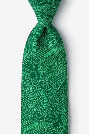 _The Circuit Board Green Tie_