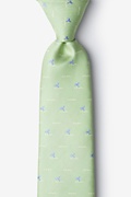Whale Tails Green Extra Long Tie Photo (0)