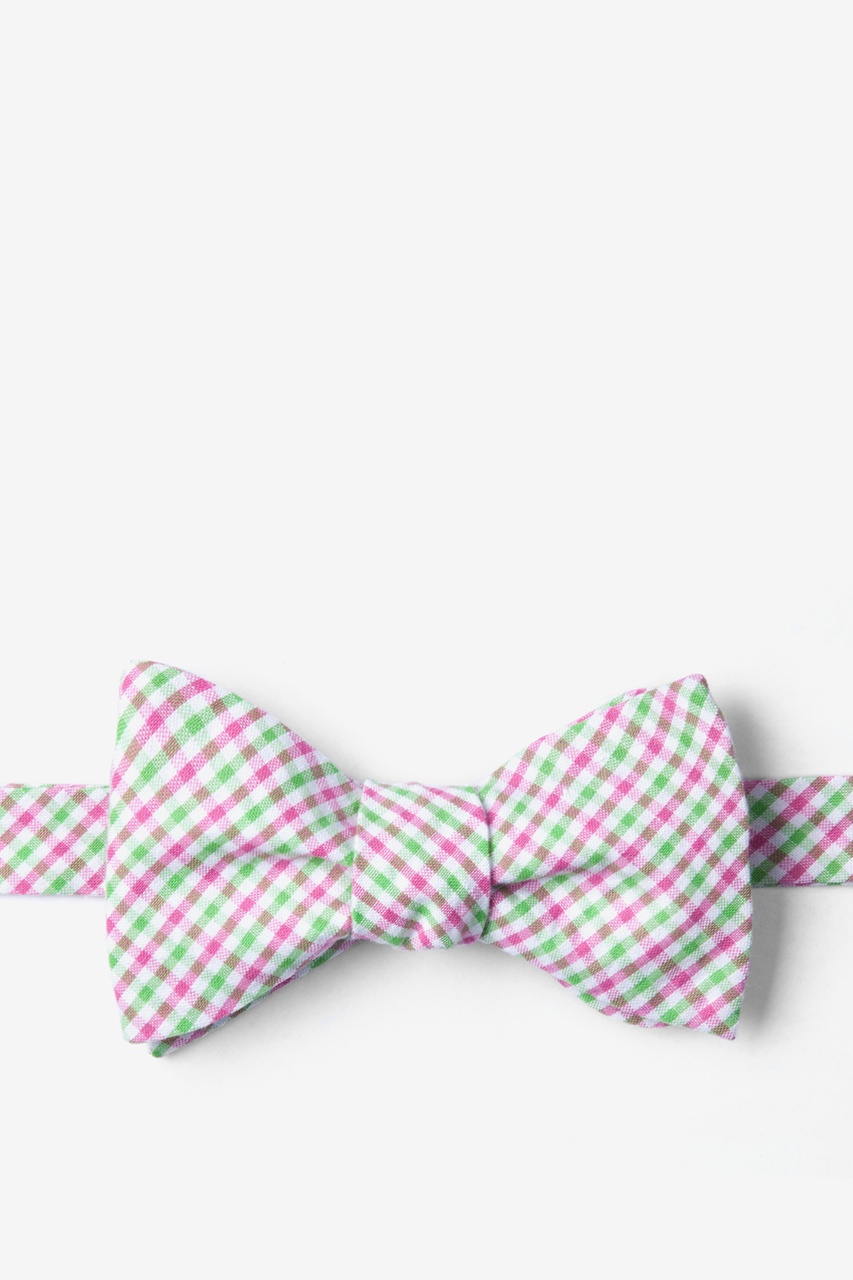 Chrome Plaid Green Self-Tie Bow Tie Photo (0)