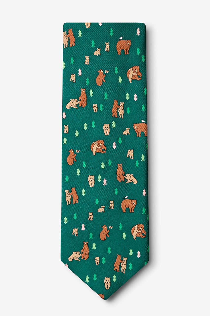 Bear Necessities Green Extra Long Tie Photo (1)