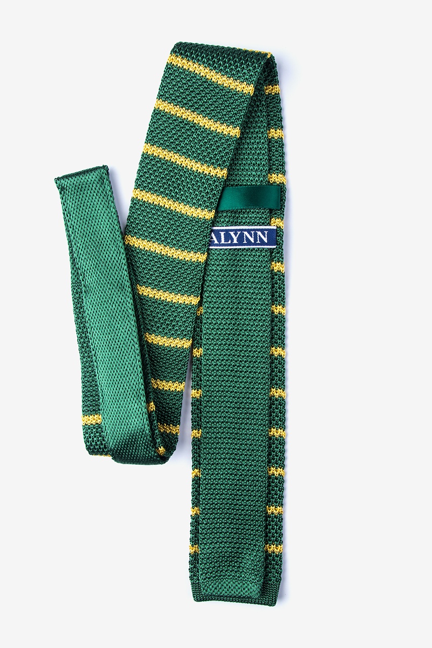 Briton Stripe Green Knit Skinny Tie Photo (1)