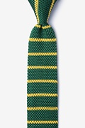 Briton Stripe Green Knit Skinny Tie Photo (0)