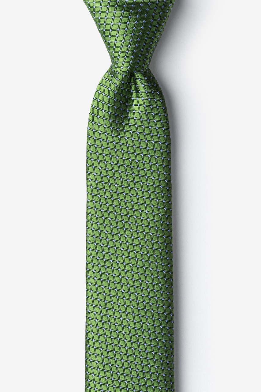 BUTON GREEN SKINNY TIE