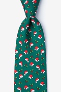 Christmas Caps Green Extra Long Tie Photo (0)