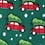 Green Silk Christmas Car-ma Extra Long Tie