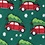 Green Silk Christmas Car-ma Extra Long Tie