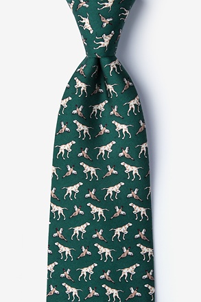 Clear & Pheasant Danger Green Tie