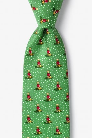 Feliz Navidog Green Extra Long Tie