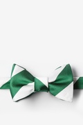 Green & White Silk Stripe Self Tie Bow Tie Photo (0)
