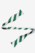 Green & White Silk Stripe Self Tie Bow Tie Photo (1)