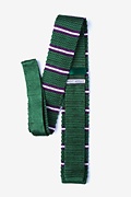 Maltese Stripe Green Knit Skinny Tie Photo (1)