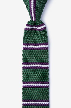 _Maltese Stripe Green Knit Skinny Tie_