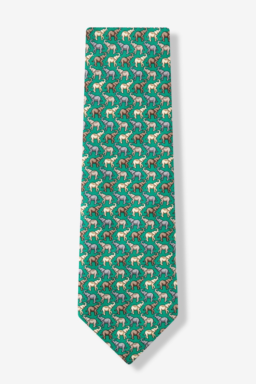 Pack O' Pachyderms Green Tie Photo (1)