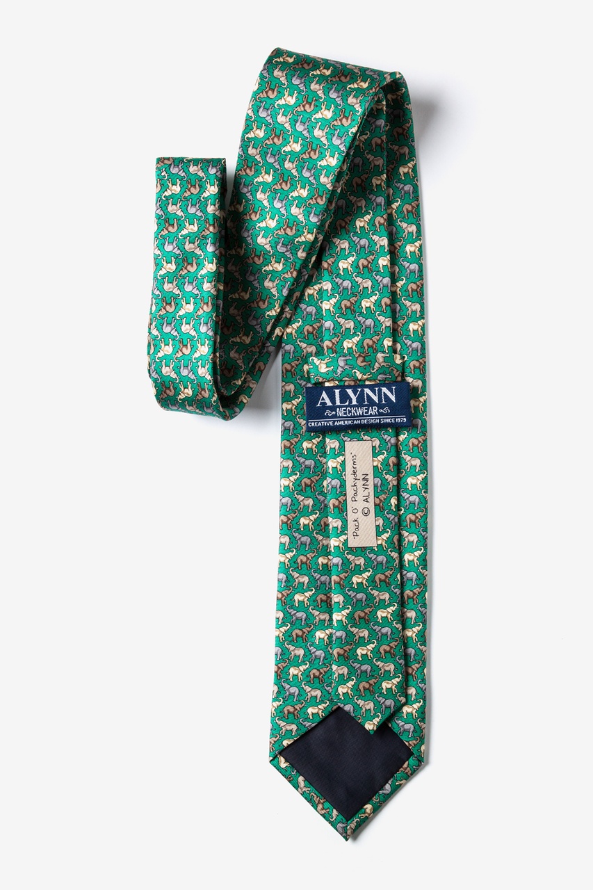 Pack O' Pachyderms Green Tie Photo (2)