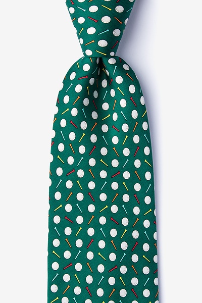 Green Silk Par-Tee Time Extra Long Tie