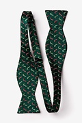 Peppermint Print Green Self-Tie Bow Tie Photo (1)
