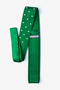 Polka Dot Green Knit Skinny Tie Photo (1)