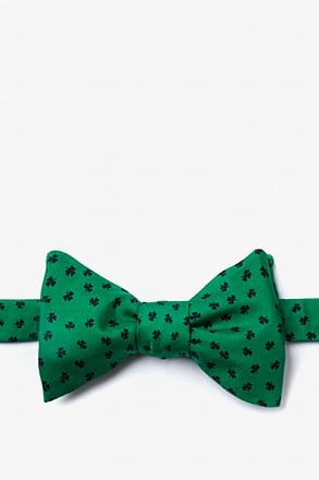 Shamrocks Green Self-Tie Bow Tie
