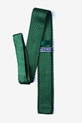 Textured Solid Green Knit Skinny Tie Photo (1)