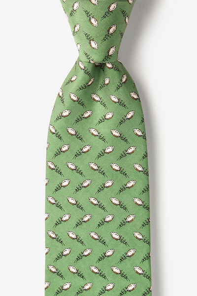 Footballs Green Silk Tie | Sports Neckties | Ties.com