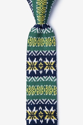 Winter Green Knit Skinny Tie