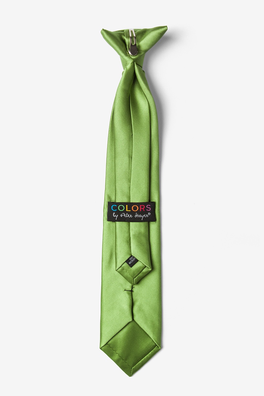 Green Tea Microfiber Boys Clip-On Tie | Ties.com