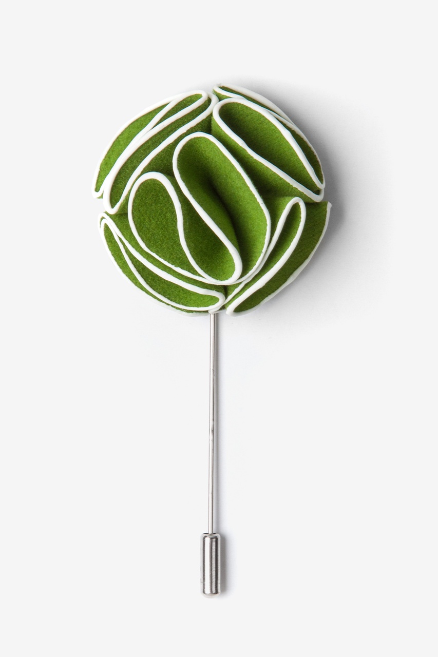 Green Piped Flower Lapel Pin Photo (0)
