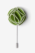 Green Piped Flower Lapel Pin Photo (0)