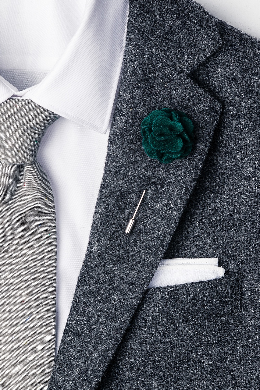 Green Wool Felt Green Wool Felt Flower Lapel Pin