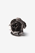 Blooming Rose Gunmetal Lapel Pin Photo (0)