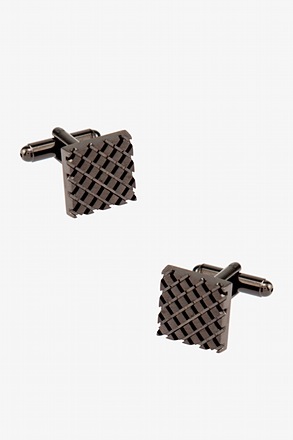 Criss-Cross Square Gunmetal Cufflinks