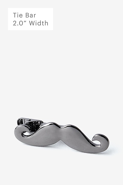 Gunmetal Metal Handlebar Mustache Tie Bar
