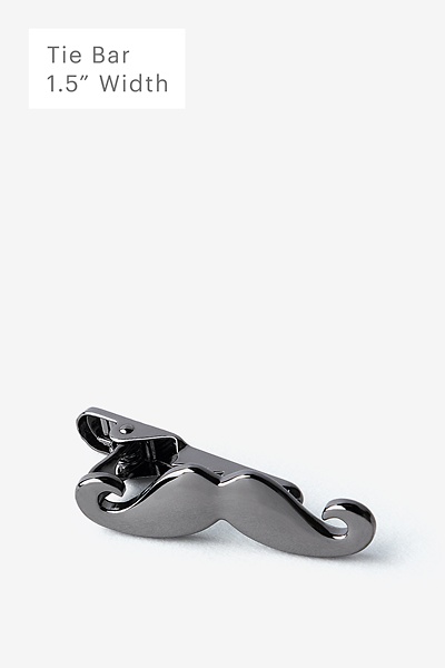 Gunmetal Metal Handlebar Mustache Tie Bar