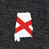 Heather Black Carded Cotton Alabama State Flag Sock