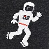 Heather Black Carded Cotton Space Walker Medium-Large Sock
