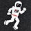 Heather Black Carded Cotton Space Walker Medium-Large Sock