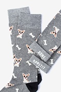 Chihuahua Dog Heather Gray Sock Photo (3)