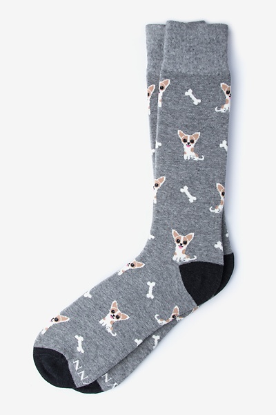 Gray Chihuahua Dog Sock | Bone Appetit Sock | Ties.com