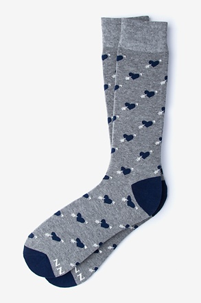 _Arrow Heart Heather Gray Sock_