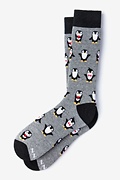 Penguins are Chill Heather Gray Sock Photo (0)