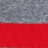 Heather Gray Carded Cotton Rugby Stripe Medium-Large Sock